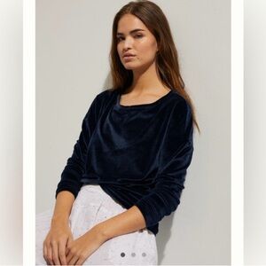 Anthropologie Saturday Sunday Royal Blue Velvet Top, S